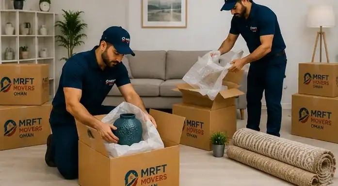 Movers unpacking commercial items at a new premises