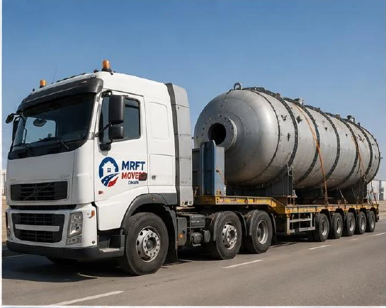 Commercial truck loaded for a business delivery in Oman