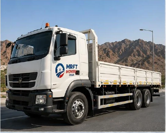 General cargo truck transporting packaged commercial goods in Oman