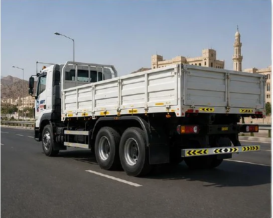 Commercial cargo prepared for loading and road transport in Oman