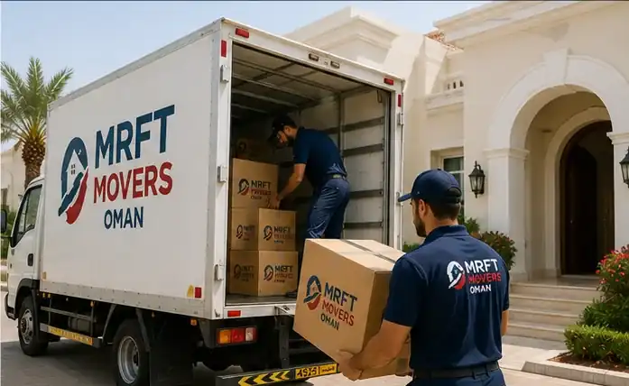 Mover dismantling a bedroom wardrobe before transport