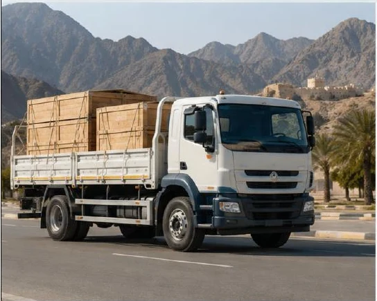 Commercial truck prepared for customer vehicle rental in Oman